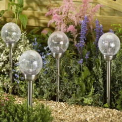Smart Solar Majestic Crackle Globe Stake Light -Landscaping 1330 1011740 3 600