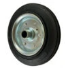 250mm Black Rubber Tyre / Pressed Steel Centre Wheel, 25mm Roller Bearing, 300kg