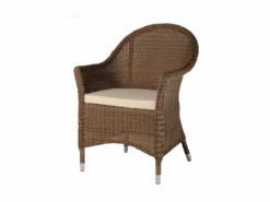 Alexander Rose Roble Bengal Pedestal Table & San Marino Weave Armchair Set -Landscaping 7801c