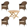 Alexander Rose Roble Bengal Folding Table & San Marino Weave Armchair Set -Landscaping alexander rose bengal folding montecarlo 4 set copy
