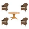 Alexander Rose Roble Bengal Pedestal Table & San Marino Weave Armchair Set -Landscaping alexander rose bengal pedastal montecarlo 4 set