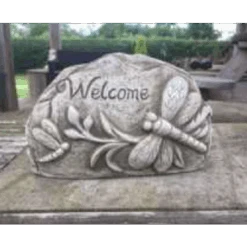 Border Stoneware Dragonfly Welcome Sign