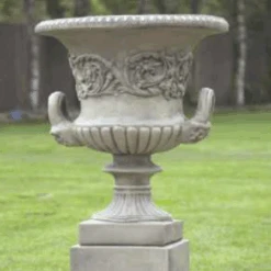 Border Stoneware Large Urn With Handles (Pair)