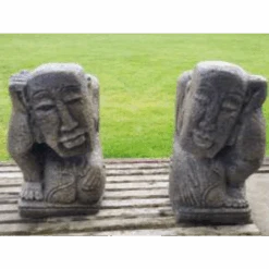 Border Stoneware Pair Buddha Bookends