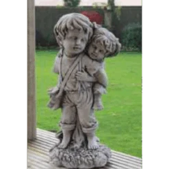 Border Stoneware Piggyback Boy & Girl