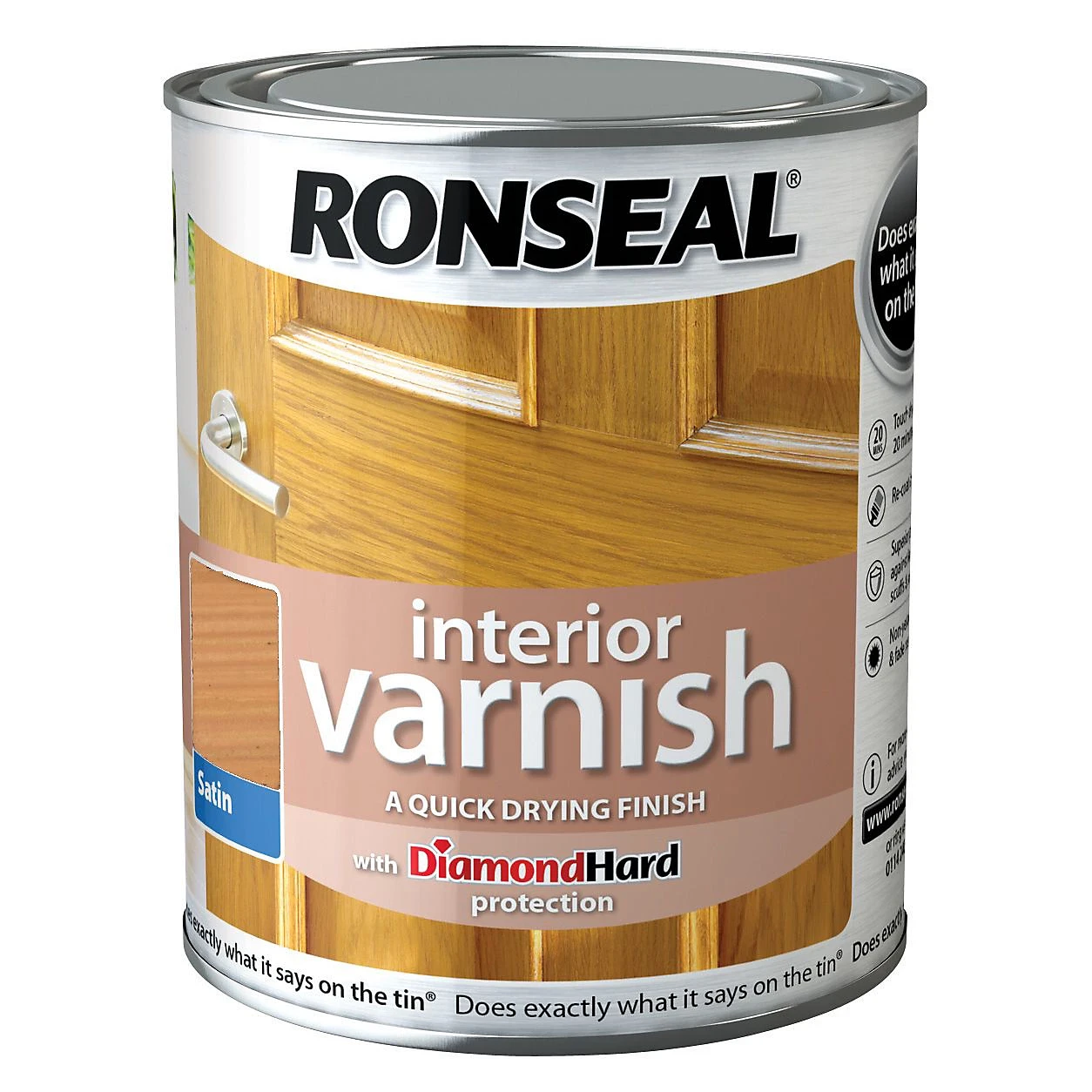 Ronseal Diamond Hard Interior Satin Wood Varnish 750ml 3 Ronseal Diamond Hard Interior Satin Wood Varnish 750ml