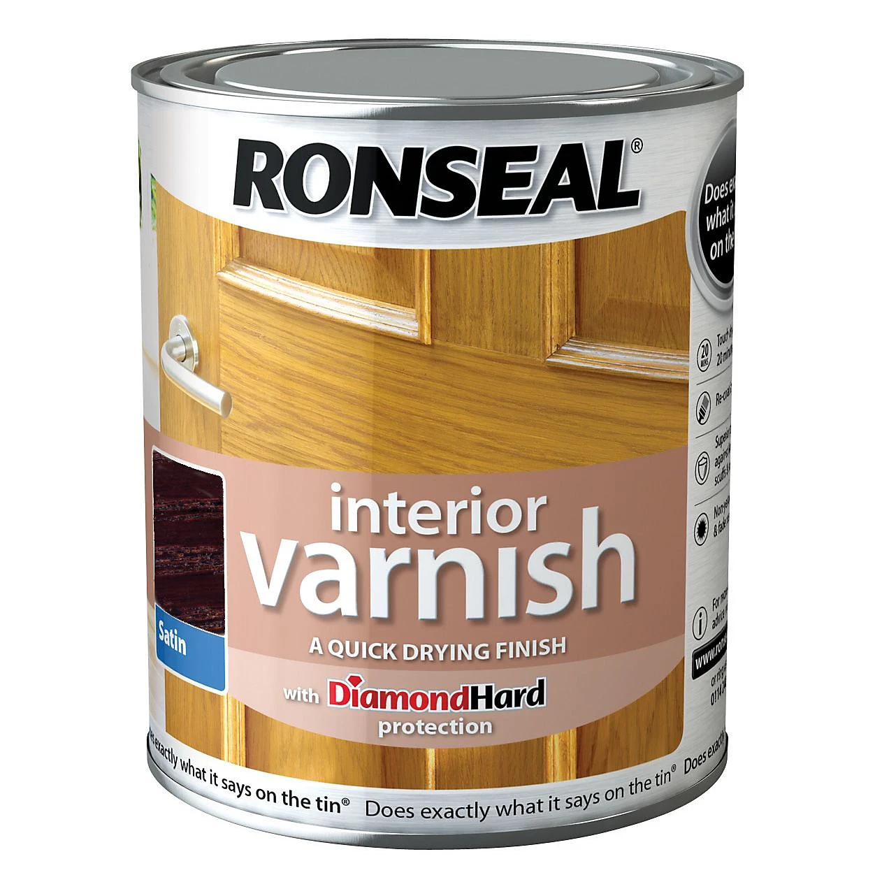 Ronseal Diamond Hard Interior Satin Wood Varnish 750ml 4 Ronseal Diamond Hard Interior Satin Wood Varnish 750ml - Image 2