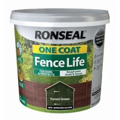 Ronseal One Coat Fence Life 5L -Landscaping ronseal one coat fence life forest green
