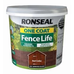Ronseal One Coat Fence Life 5L -Landscaping ronseal one coat fence life red cedar
